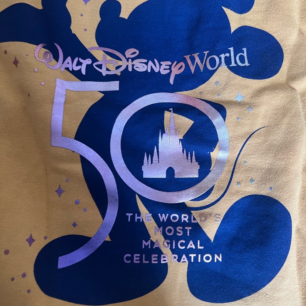 Disney World 50th Anniversary Gold Hoodie with zipper kangaroo pocket - Picture 6 of 6